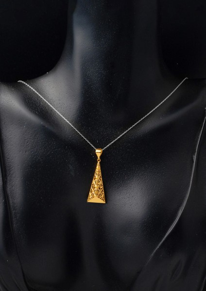 Kalemli Üçgen Tasarım 22 Ayar Kolye Ucu modelleri