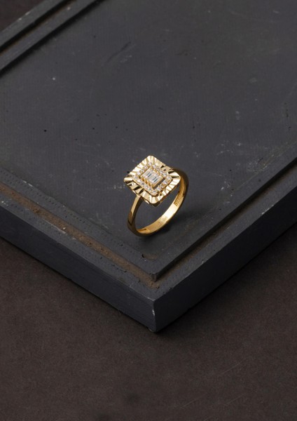 14 Ayar Efektli Baget Altın Yüzük indirimleri