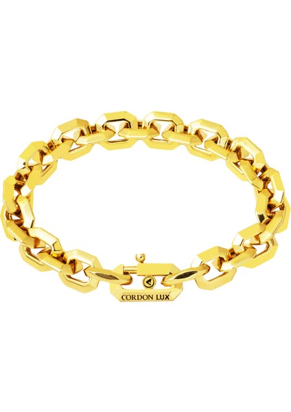 Kare Halkalı 14 Ayar Altın Zincir Bileklik