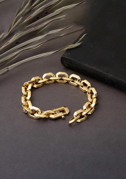 Kare Halkalı 14 Ayar Altın Zincir Bileklik indirimleri