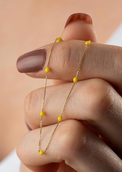 14 Ayar Altın Sarı Mini Toplu Kolye