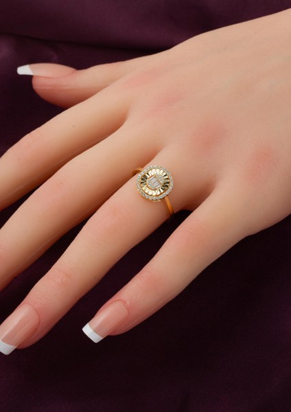 Efektli Sarı Altın Baget 14 Ayar Yüzük fiyatları