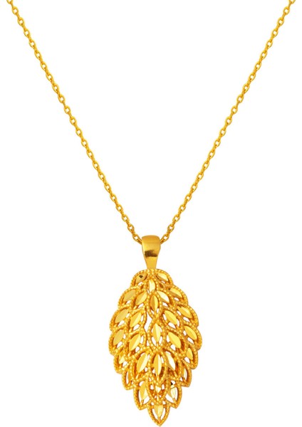 Yaprak Model 22 Ayar Altın Kolye