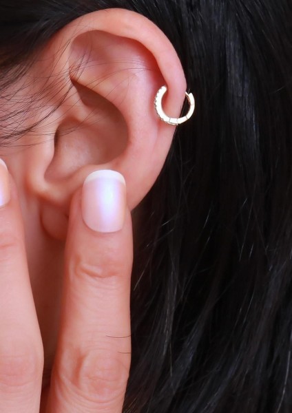 14 Ayar Altın Taş Sıralı Piercing