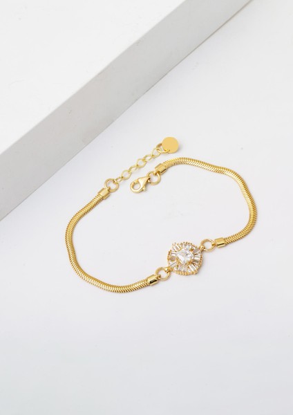 14 Ayar Prenses Baget Taşlı Altın Bileklik fiyatları