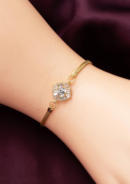 14 Ayar Prenses Baget Taşlı Altın Bileklik fırsatları