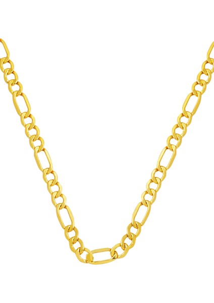 Kalın Figaro 14 Ayar Zincir Kolye 50 Cm.