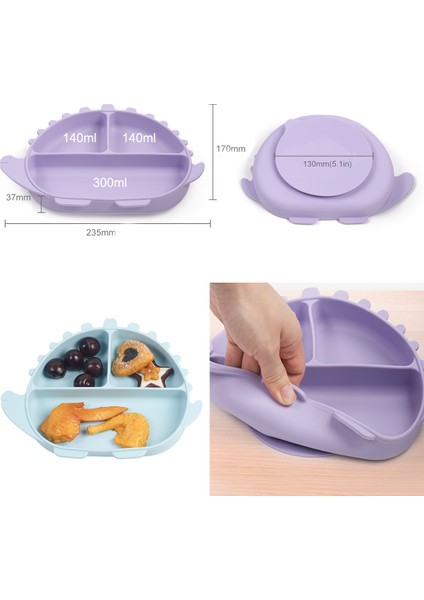 Silikon Beslenme Seti Dinazor Figürlü Vakumlu, Silikon Mama Tabağı, Kase, Önlük, Çatal-Kaşık, Bardak, Pipet, E.Kılıfı, Paslanmaz Çelik Çatal, Kaşık ve Saklama Kutusu / Pembe modelleri