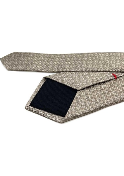 Altedo Style Bej Kendinden Desen Italyan Ipek Kravat İK1718
