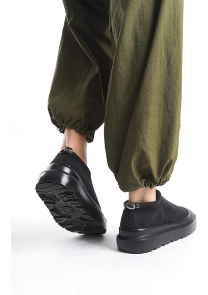 Kadın Içi Kürklü Scuba Kumaş Detaylı Rahat Kalın Taban Günlük Bot modelleri