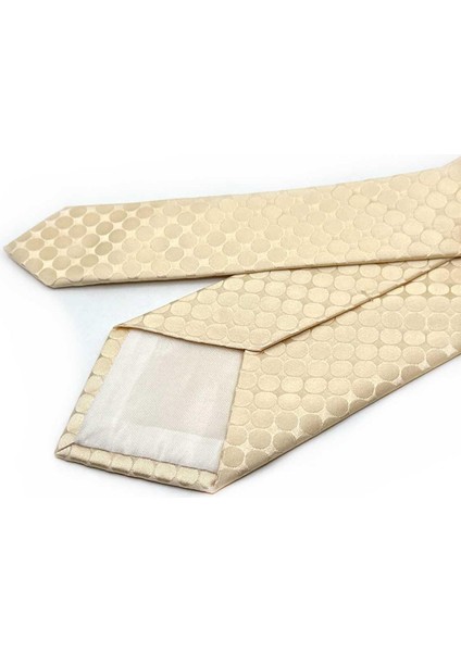 Pietro Style Bej Puantiye Desen Italyan Ipek Kravat İK1735 fiyatları
