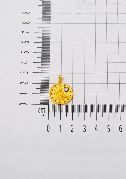 Orta Boy Tuğralı 22 Ayar Kolye Ucu