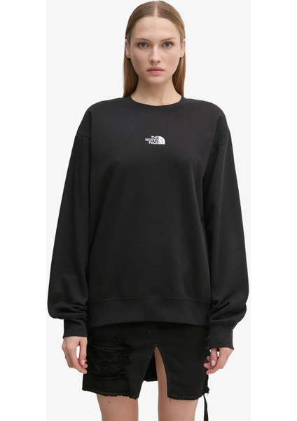 W Essentıal Oversıze Kadın Siyah Sweatshirt NF0A89EPJK31