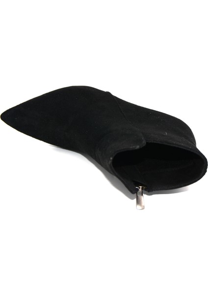 (Oc Shoes) Pena Sivri Burunlu Kadın Ince Topuklu Kısa Bot Siyah indirimleri