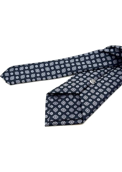 Siyah Motif Desen Mendilli Klasik Kravat KK12988