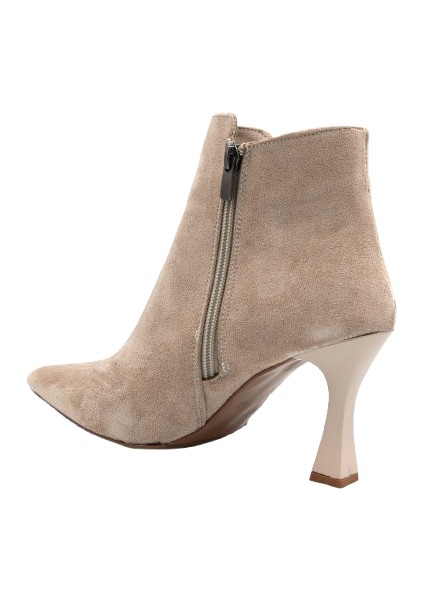 (Oc Shoes) Pena Sivri Burunlu Kadın Ince Topuklu Kısa Bot Ten modelleri