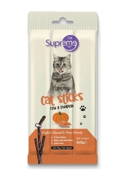 Cat Ton Balıklı ve Bal Kabaklı Stick Kedi Ödül Maması 3x5 gr