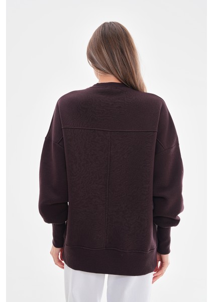 Kalp Detaylı Acı Kahve Sweatshirt