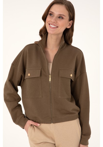 Kadın Haki Sweatshirt 50299001-VR027