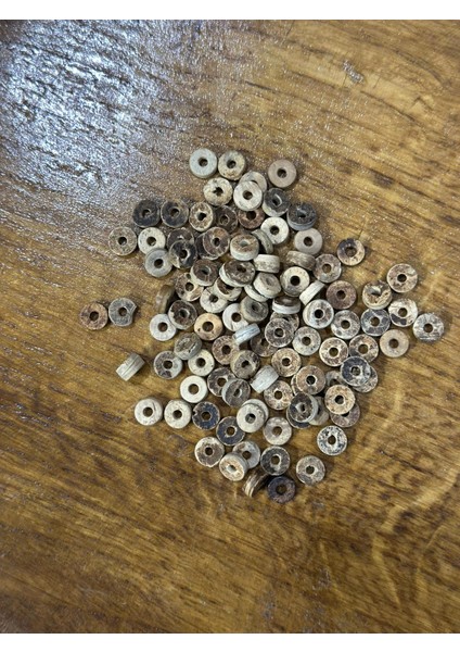 100 Adet 08 mm Delikli Bambu Ahşap Takı Boncuğu