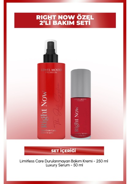 Right Now Limitless Care ve Luxury Serum – Sınırsız ve Lüks Saç Bakım Seti