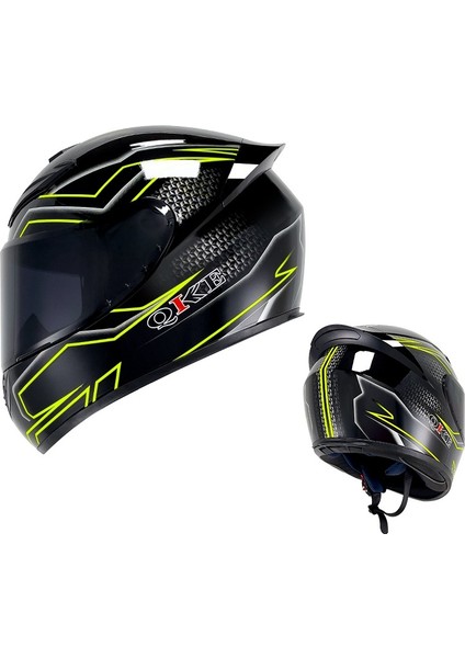 Unisex Yetişkin Motosiklet Kaskı Retro Tam Yüz Kapalı Kask (Yurt Dışından)