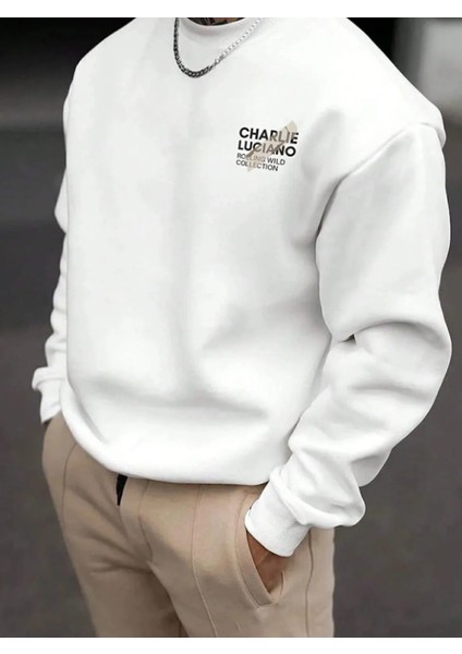 3 Iplik Beyaz Kışlık Charlie Luciano Kalın Sweatshirt