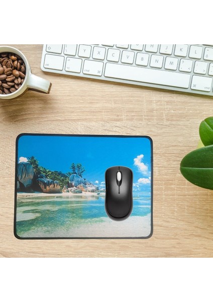 Byogalo® 25X32 cm Küçük Boy Mouse Pad Manzara Ada