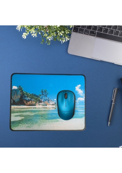 Byogalo® 25X32 cm Küçük Boy Mouse Pad Manzara Ada