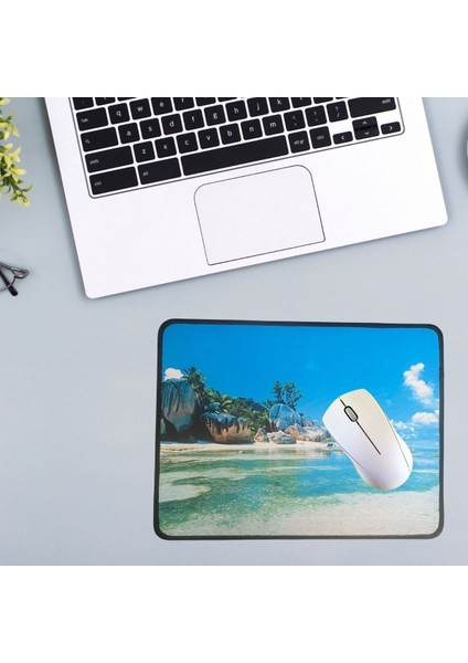 Byogalo® 25X32 cm Küçük Boy Mouse Pad Manzara Ada