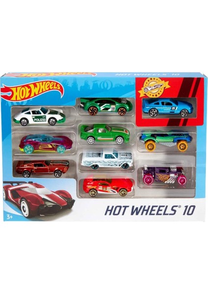 Dzc Kuzenler Avm Hot Wheels 10 Liu Metal ARA0BALAR Demir Erkek Oyuncak Araç Set