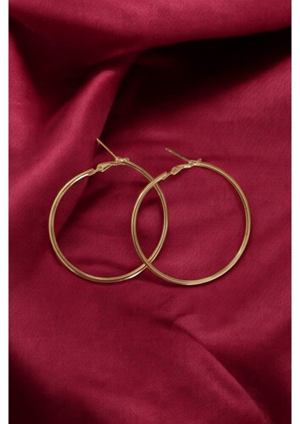 Antik Stil Tasarım Motifli Özel Kadın Daire Gold Renkli Aksesuar Küpe