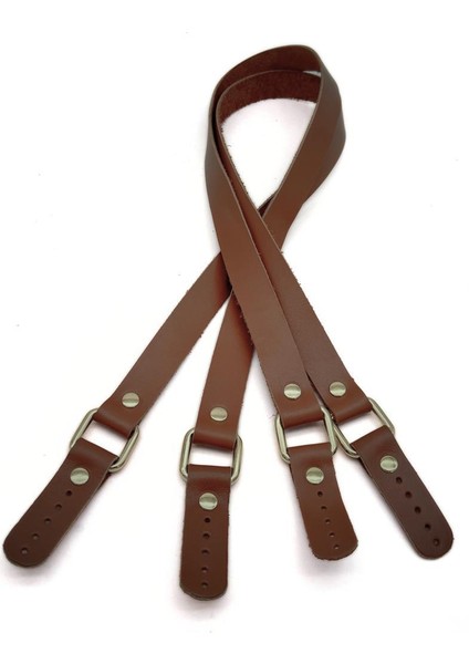 Karedört Model Gerçek Deri Sütlü Kahve Renk Çanta Sapı Light Gold Metal