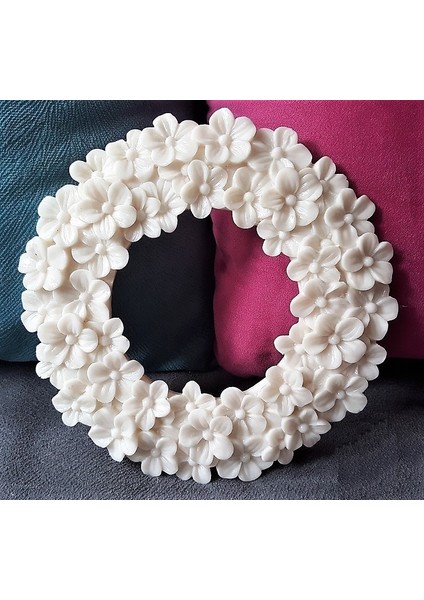 15CM Yuvarlak Çerçeve Menekşe Çiçek Silikon Kalıp K-191