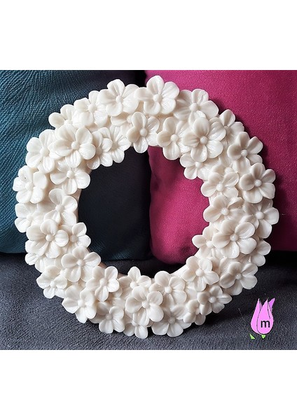 15CM Yuvarlak Çerçeve Menekşe Çiçek Silikon Kalıp K-191