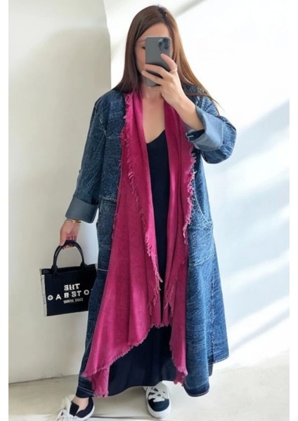 Pamuk Garnili Kot Kaftan-Fuşya