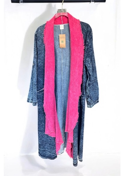 Pamuk Garnili Kot Kaftan-Fuşya