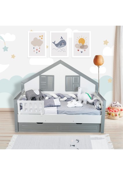 ÖRGÜLÜ MONTESSORİ PAMUKLU 8 PARÇA 90x190 cm MONTESSORİ YATAK,TEK KİŞİLİK UYKU SETİ