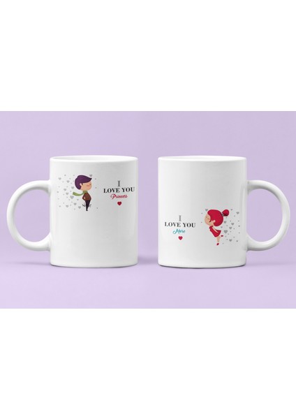 I Love You Aşıklar Çift Sevgililer Günü Hediyelik Baskılı Kupa Bardak modelleri