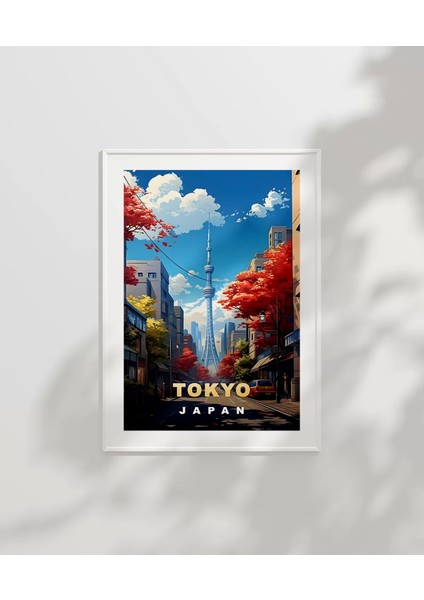 Çerçevesiz Poster Sonbahar Renkleriyle Tokyo Manzarası