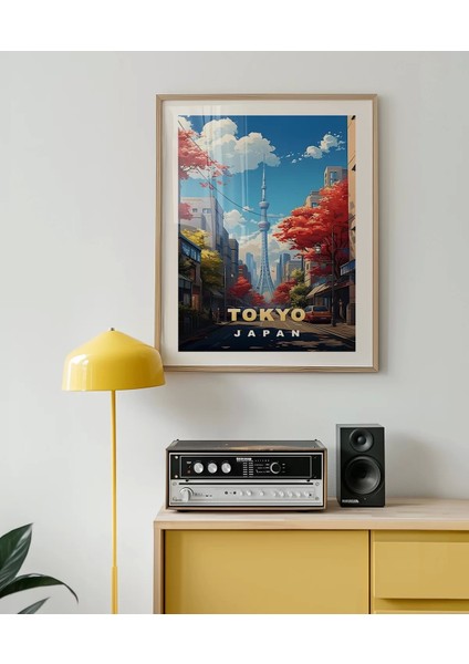 Çerçevesiz Poster Sonbahar Renkleriyle Tokyo Manzarası