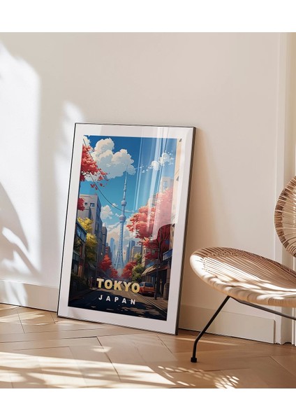 Çerçevesiz Poster Sonbahar Renkleriyle Tokyo Manzarası