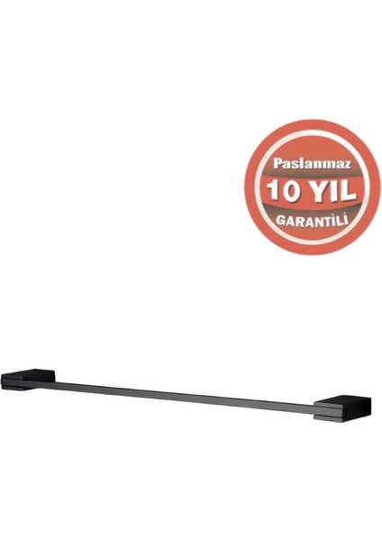 Paslanmaz Pirinç Titanik Uzun Havluluk 40CM Mat Siyah