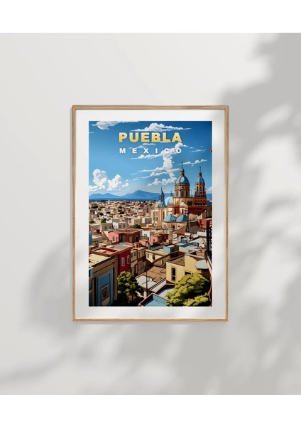 Çerçevesiz Poster Puebla’nın Renkli Sokakları