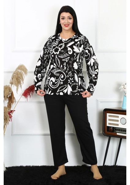 Kadın Büyük Beden Penye Uzun Kol Pijama Takım 202217 fiyatları