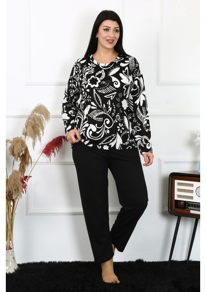 Kadın Büyük Beden Penye Uzun Kol Pijama Takım 202217 modelleri