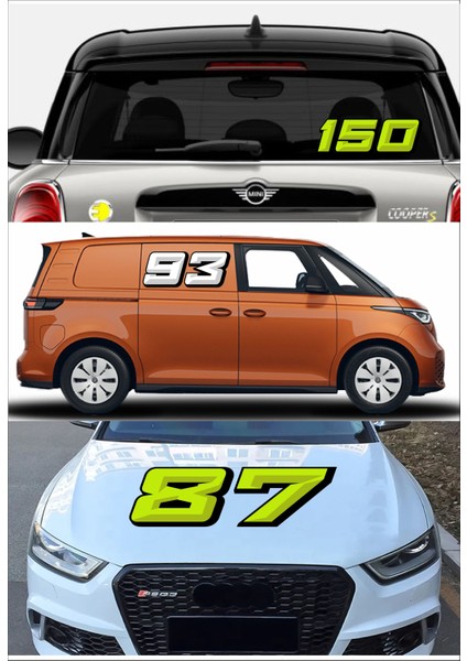 Kişisel Numara Rakam Sticker Araba Oto Motosiklet Karavan Etiket 02138