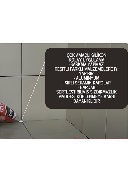 Mutfak ve Banyo Silikonu – Kesinlikle Küflenme Yapmaz, Duşakabin Silikonu, Şeffaf