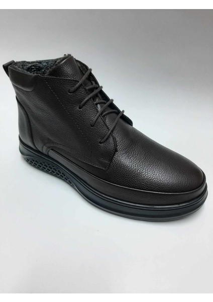 Hakiki Deri Esnek Yumuşak Bağcıklı Fermuarlı Kahverengi Kışlık Kauçuk Tabanlı Erkek Bot C-15123RTTO fiyatları