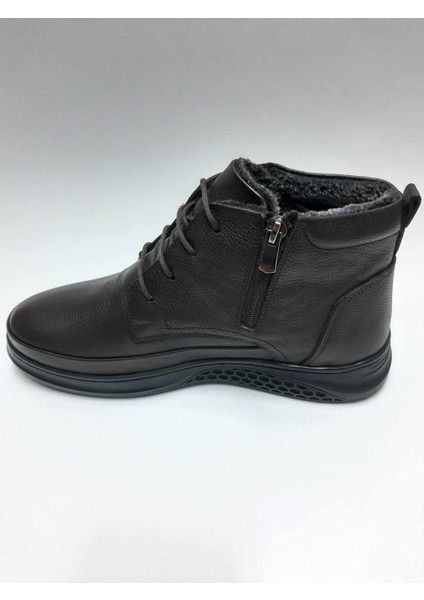 Hakiki Deri Esnek Yumuşak Bağcıklı Fermuarlı Kahverengi Kışlık Kauçuk Tabanlı Erkek Bot C-15123RTTO modelleri